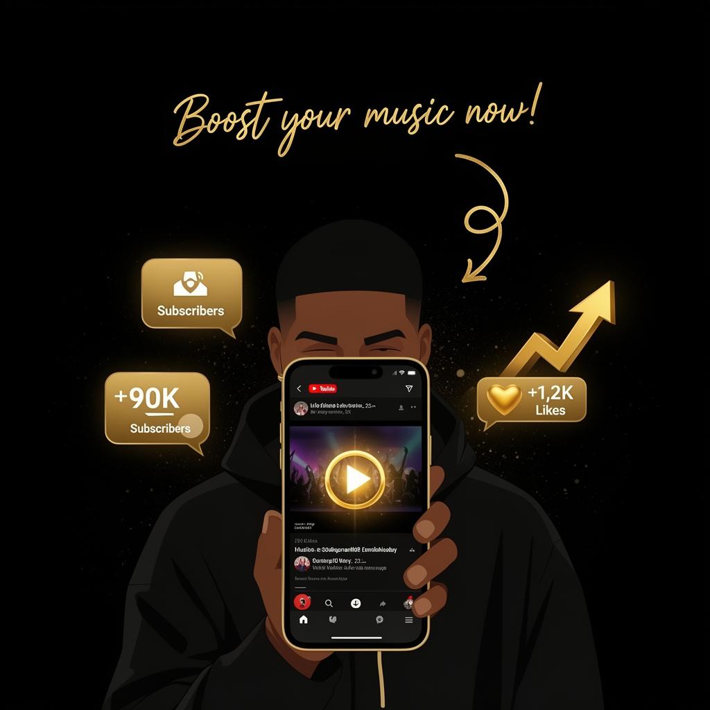 Artist boosting music on phone